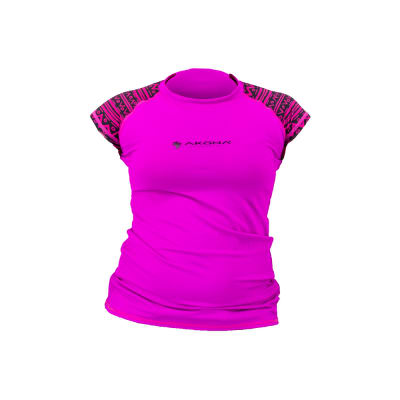 Rashguard Akona Manga Corta de Mujer / Magenta2
