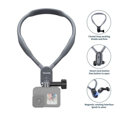 Telesin Arnes de Cuello de Silicona FPV para camaras GoPro