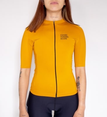 Fucking Personal Record Jersey Clásico Ciclismo / Mujer / Mostaza1