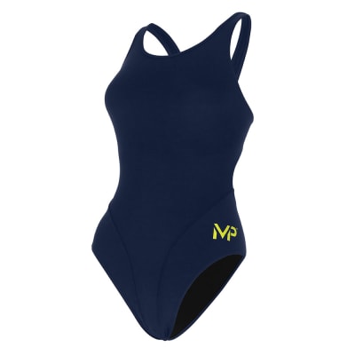 Traje de Natación Phelps Mujer Comp Back Solid / Azul Marino3
