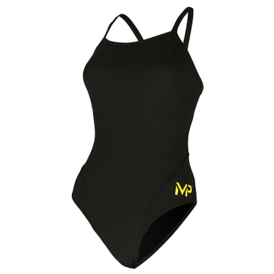 Traje de Natación Phelps Mujer Mid Back Solid / Negro