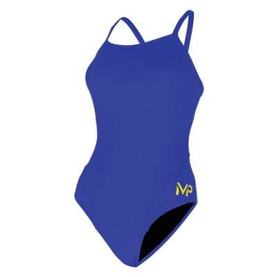 Traje de Natación Phelps Mujer Mid Back Solid / Azul