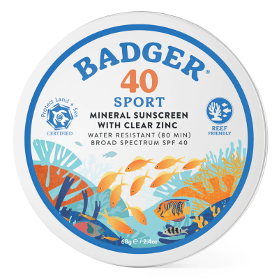 Bloqueador Mineral Sport Badger en lata SPF 40 / 68gr