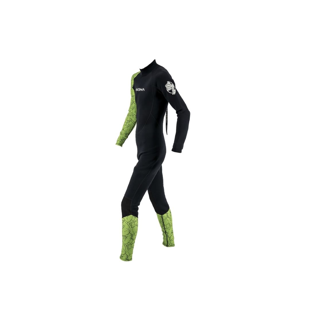 Wetsuit Largo Akona 3/2 de Niños / Negro - Verde1