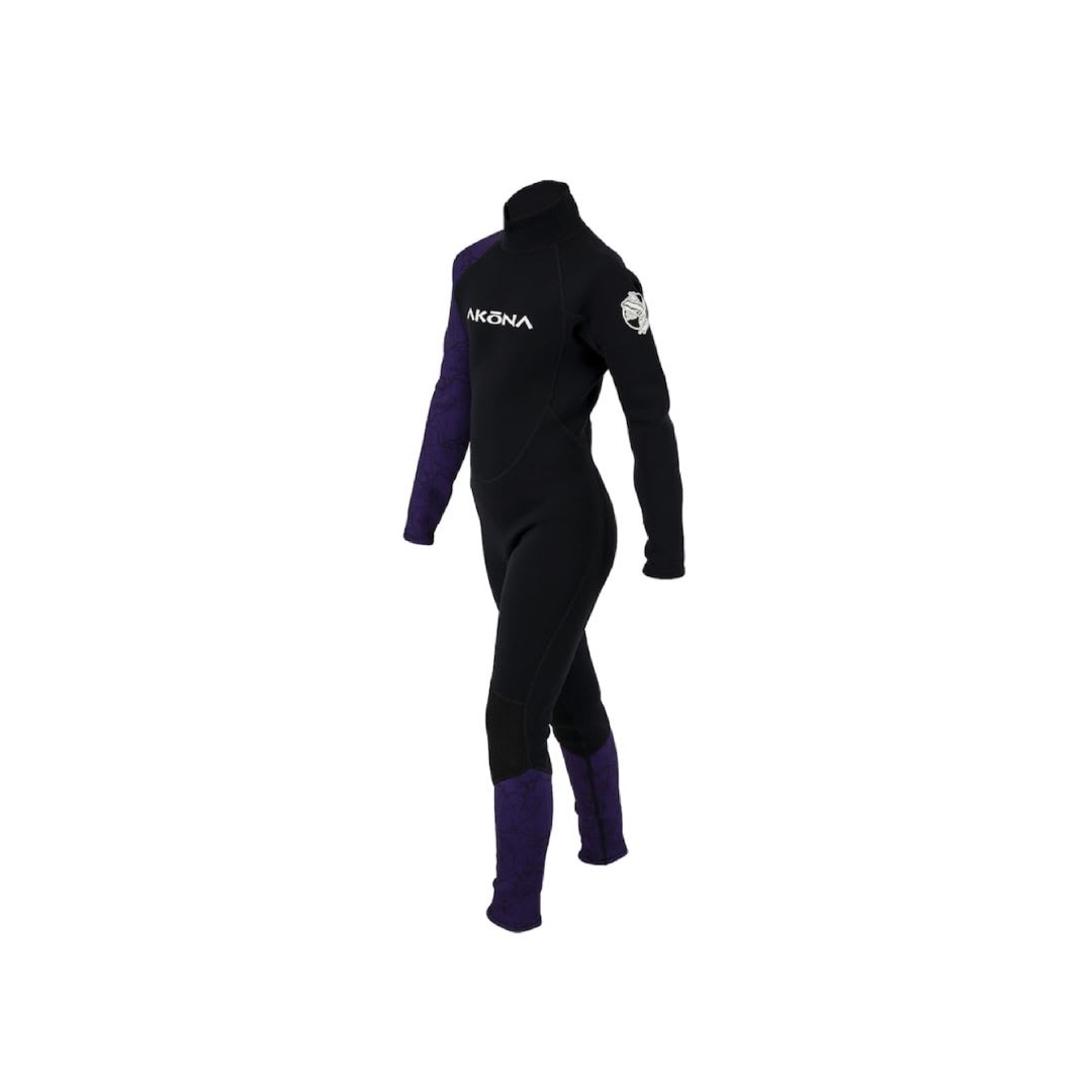 Wetsuit Largo Akona 3/2 de Niños / Negro - Morado2
