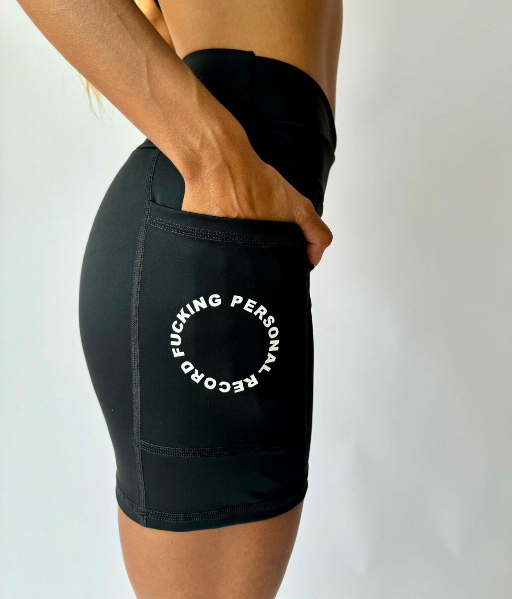 Fucking Personal Record Lycra Running Essential / Mujer / Negro3