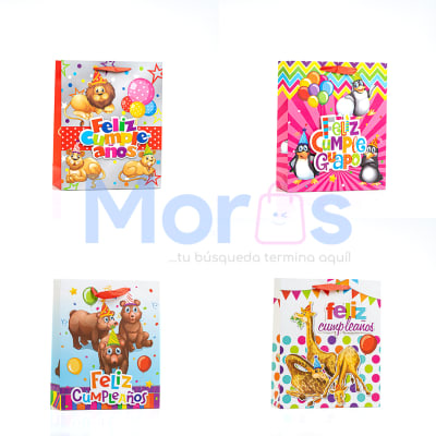 Bolsas Cumpleaños - Animales Animados - Talla L - 8666-L1