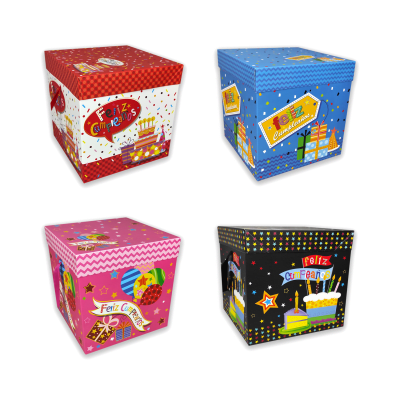 Cajas Cumpleaños - Fiesta y regalos - 22x22 Cm.