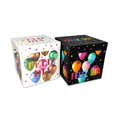 Cajas Feliz Día - Globos - 22x22 Cm.