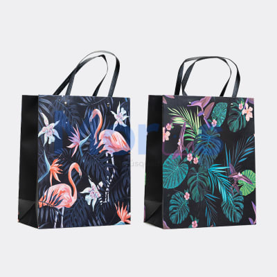 Bolsas Regalos - Hojas y Flamencos - Talla M.