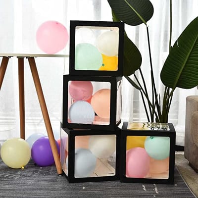 Caja transparente con letras - love - Negra (30*30*30)
