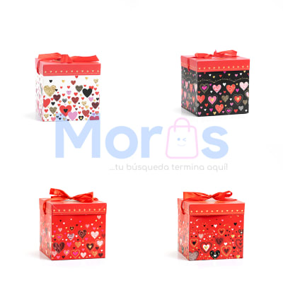 CAJA CORAZONES VARIADOS 30*30