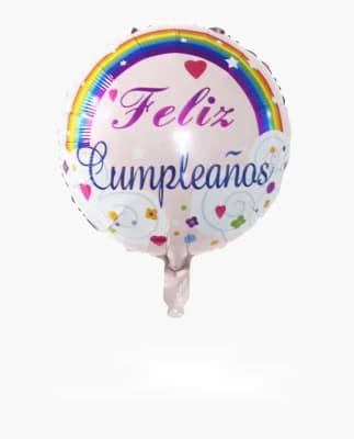 Docena Globos Feliz Cumpleaños - Arcoíris Pastel1