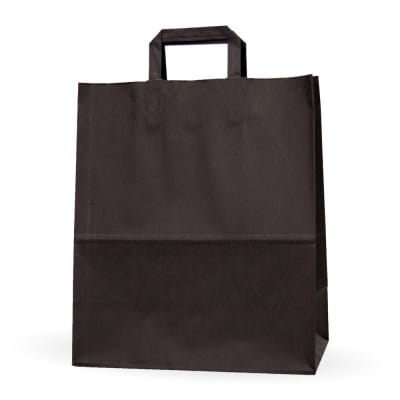 Bolsa Kraft Manilla Plana Negra Talla L1