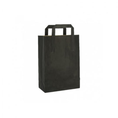 Bolsa Kraft Manilla Plana Negra Talla S
