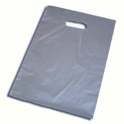 Bolsa Plástica Boutique Plateada Talla L