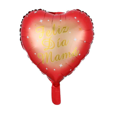 Docena Globos - Día de la Madre Corazón Rojo con Dorado1