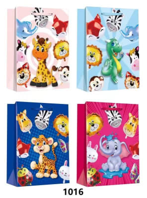 Bolsa Regalo - Animalitos selva - Talla L.
