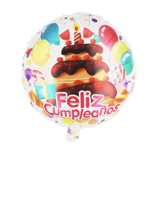 Docena Globos Feliz Cumpleaños - Pastel y globos1