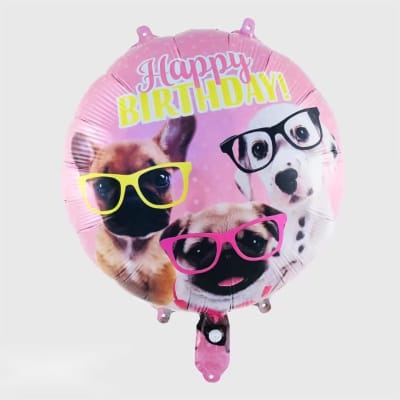 Docena Globos - Happy Birthday - Perritos1