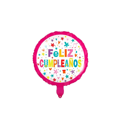Docena Globos Feliz Cumpleaños - Confeti Primavera - Rosado1