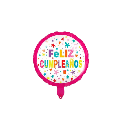 Globos Feliz Cumpleaños - Confeti Primavera - Rosado1