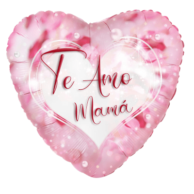 Docena Globos - Día de la Madre - Te Amo Mama Corazon Rosa1