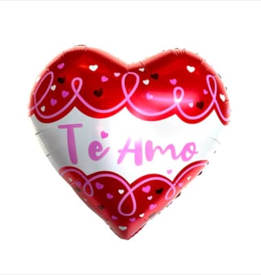 Docena Globos Amor - Te Amo rojo y blanco