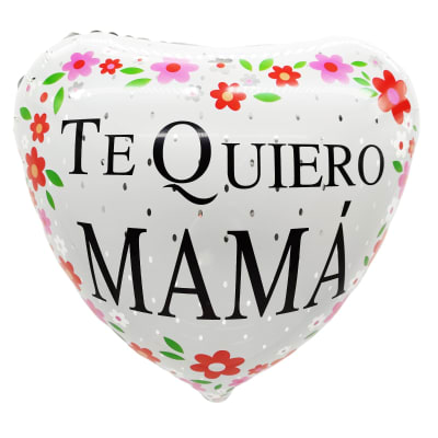 Docena Globos - Día de la Madre - Mama Te Quiero Corazon Blanco1