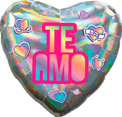 Docena Globos Amor - Te Amo Tornasol1