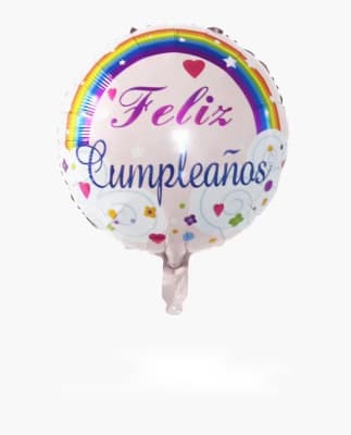 Globo Feliz Cumpleaños - Arcoíris Pastel1