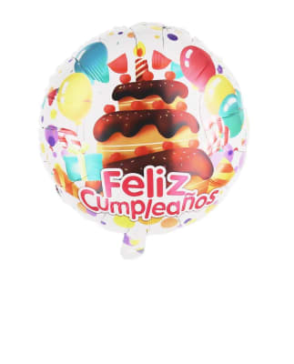 Globo Feliz Cumpleaños - Pastel y globos1
