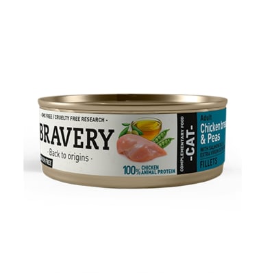 BRAVERY CHICKEN AND PEAS ADULT CAT WET1