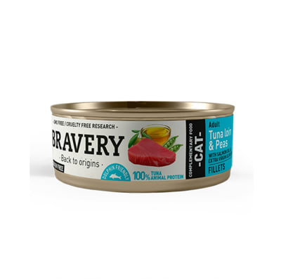 BRAVERY TUNA LOIN AND PEAS ADULT CAT WET1