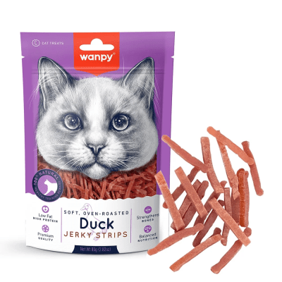WANPY SOFT DUCK JERKY STRIPS CAT