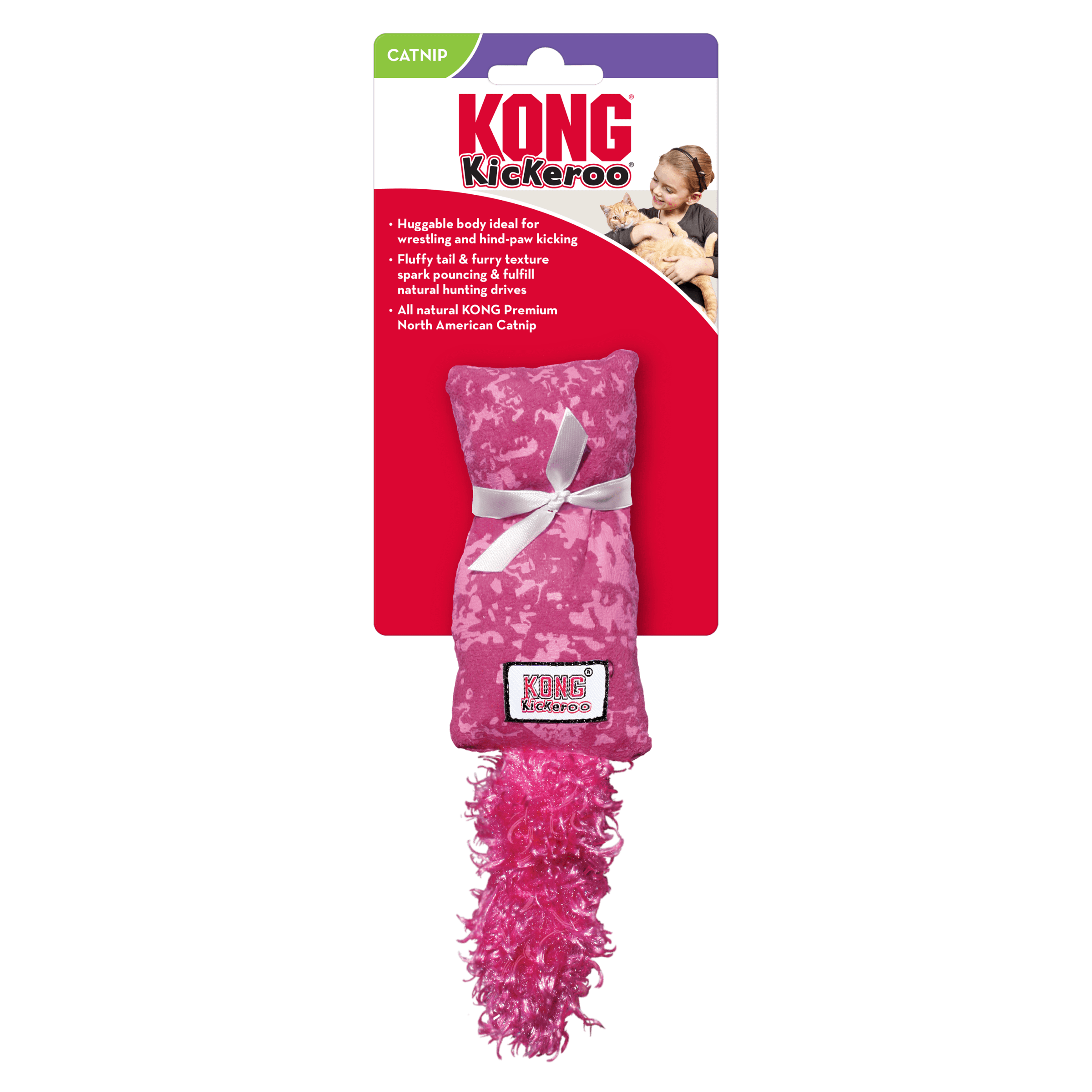 KONG Holiday Kickeroo Cat Toy - Christmas Reindeer With Catnip, Fluffy Tail