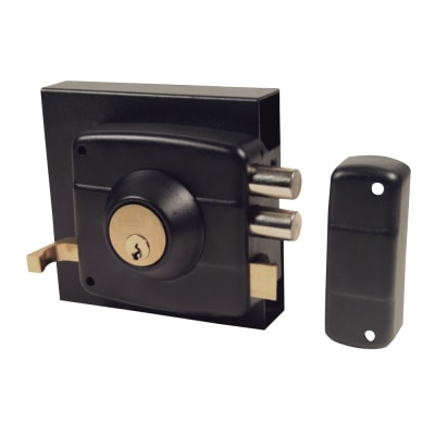 CERRADURA SOBREPONER CILINDRO FIJO NEGRO