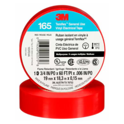 CINTA AISLANTE TEMFLEX 165 ROJA 3M