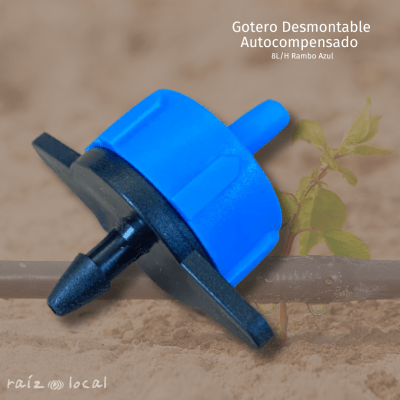 GOTERO DESMONTABLE AUTOCOMPENSADO 8 L/H RAMBO AZUL
