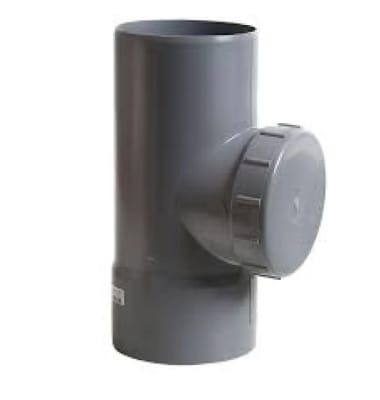 TEE REGISTRO SANITARIA GRIS