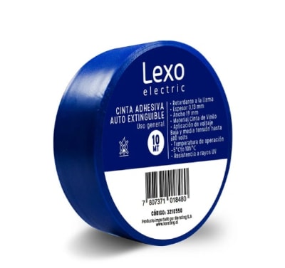CINTA AISLANTE PVC AZUL 19MM LEXO