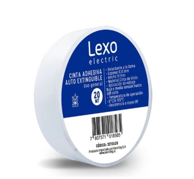 CINTA AISLANTE PVC BLANCA 19MM LEXO1