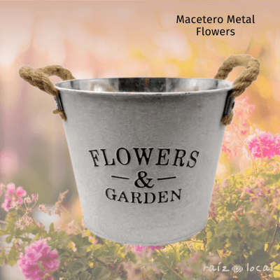 Macetero Metal Flowers