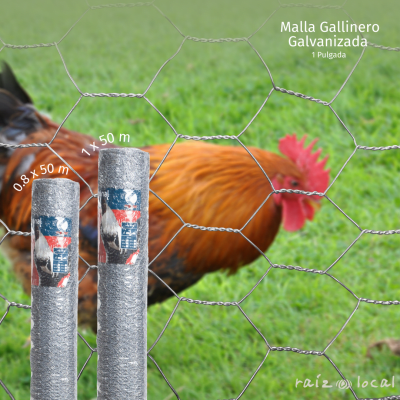 Malla Gallinero Galvanizada 1 Pulgada 1 x 50M – Cerramiento Resistente para Aves