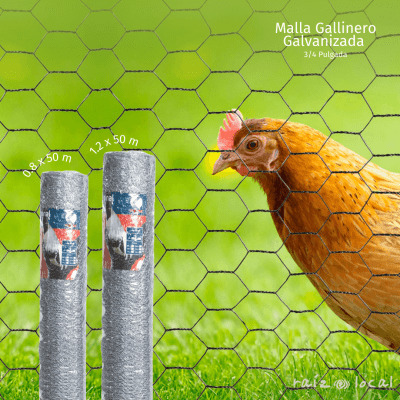 Malla Gallinero Galvanizada 3/4 Pulgada 1.2 x 50M – Cerramiento para Gallineros