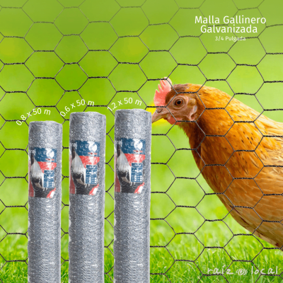 Malla Gallinero Galvanizada 3/4 Pulgada 0.6 x 50M – Protección para Gallineros