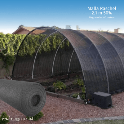 Malla Rachel 50% Negra Rollo 100 MT – Protección Solar para Cultivos