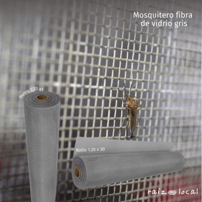 Mosquitero Fibra Vidrio Gris 1,20X30 – Protección Eficaz contra Insectos