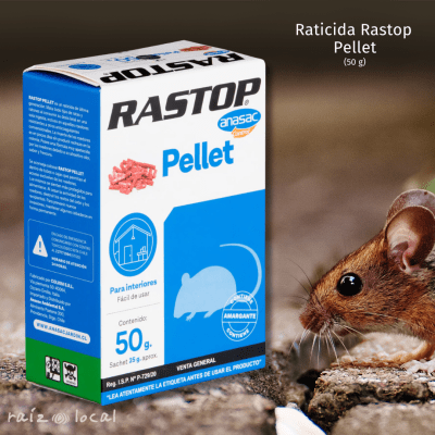 Raticida Rastop Pellet 50 G - Protección Contra Roedores
