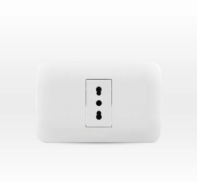 TOMA CORRIENTE EMBUTIDO SIMPLE 10/16A 250V ARMADO LEXO